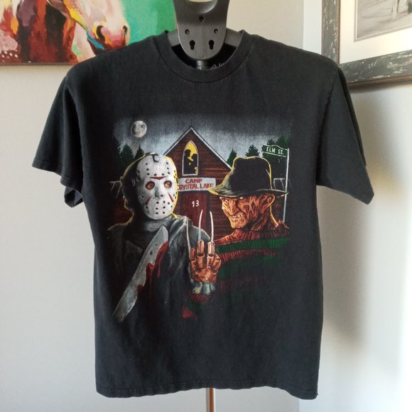 Nightmare On Elm Street Freddy Krueger Vs Jason Black T-Shirt size medium - Picture 1 of 6